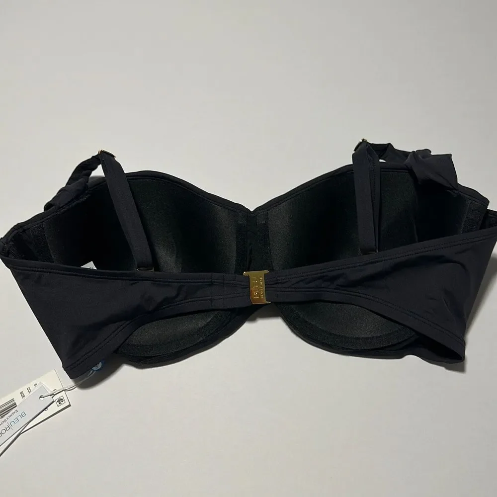 Bleu Rod Beattie Kore Women's Black Adjustable Strap Bandeau Top Size 40D - Picture 4 of 5